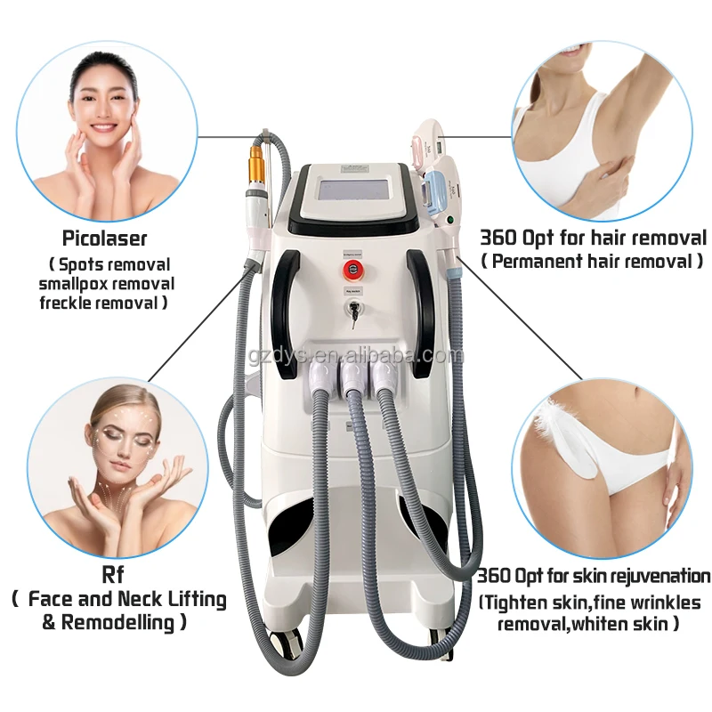 4 in 1 Multifunction q switched nd yag laser rf machines elight opt ipl hair removal diode laser hair removal machine pico
