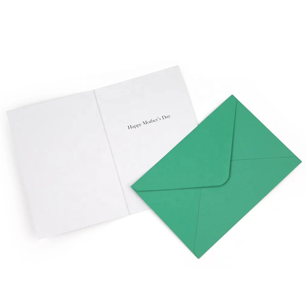 Manufacturer Custom Printing Fold Paper Luxury Gold Foil Gems Flower Handmade Mothers Day Greeting Cards with Envolpe
