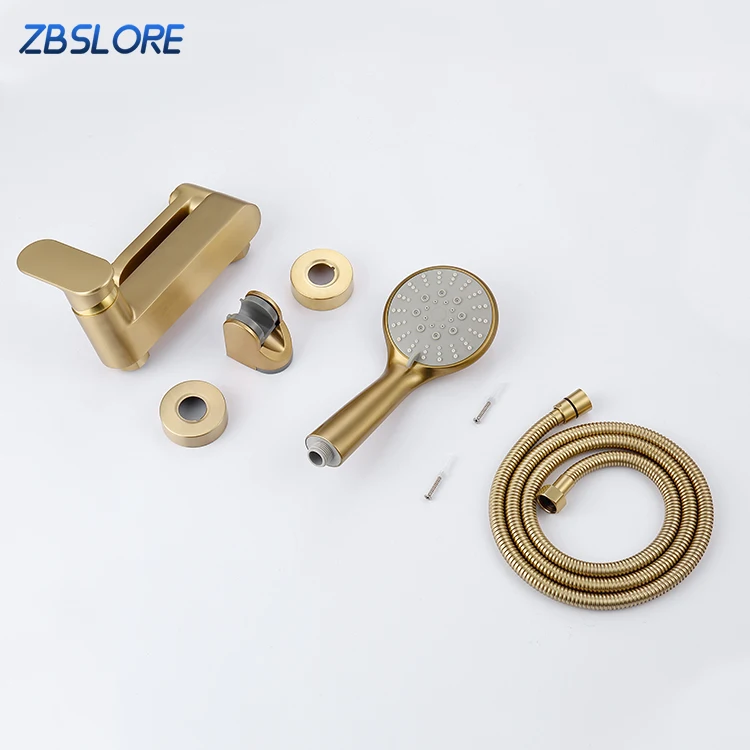 Wholesale Bathtub Shower Mixer In-wall Mounted Brass 59 Bathtub Shower System In Brush Gold