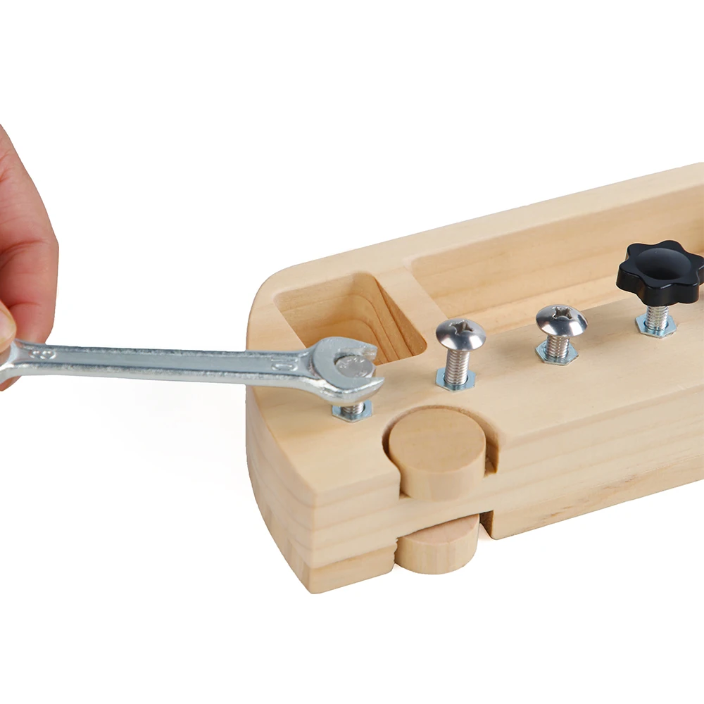 Montessori Screw Driver Board Busy Bus Board for Preschool Education Learning Basic Life Skills Wooden Sensory Toys
