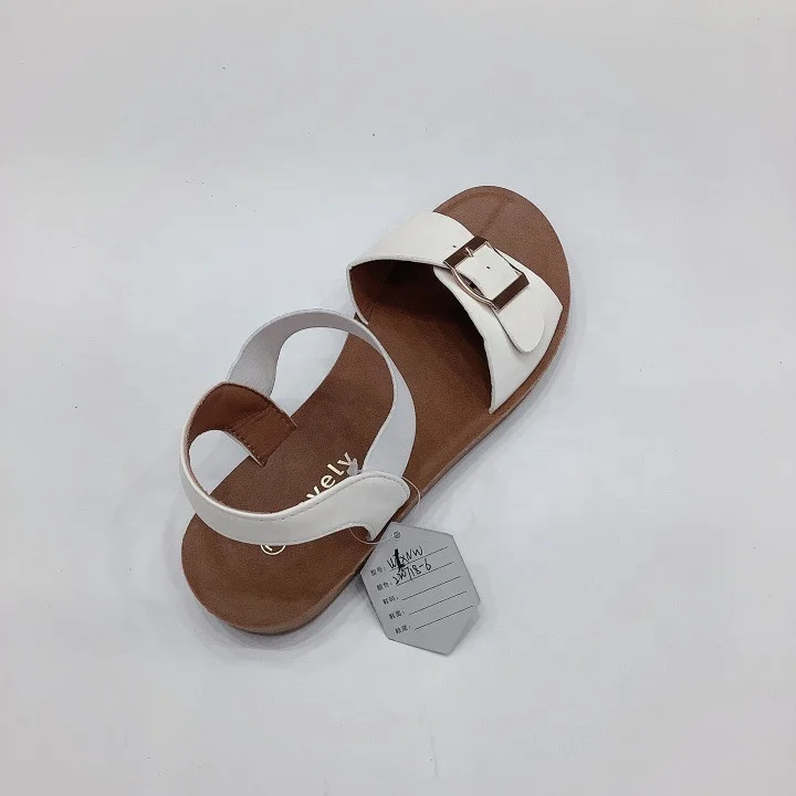 Factory supply summer woman ankle trap buckle sandal anti-slip casual leather flat sandals for women