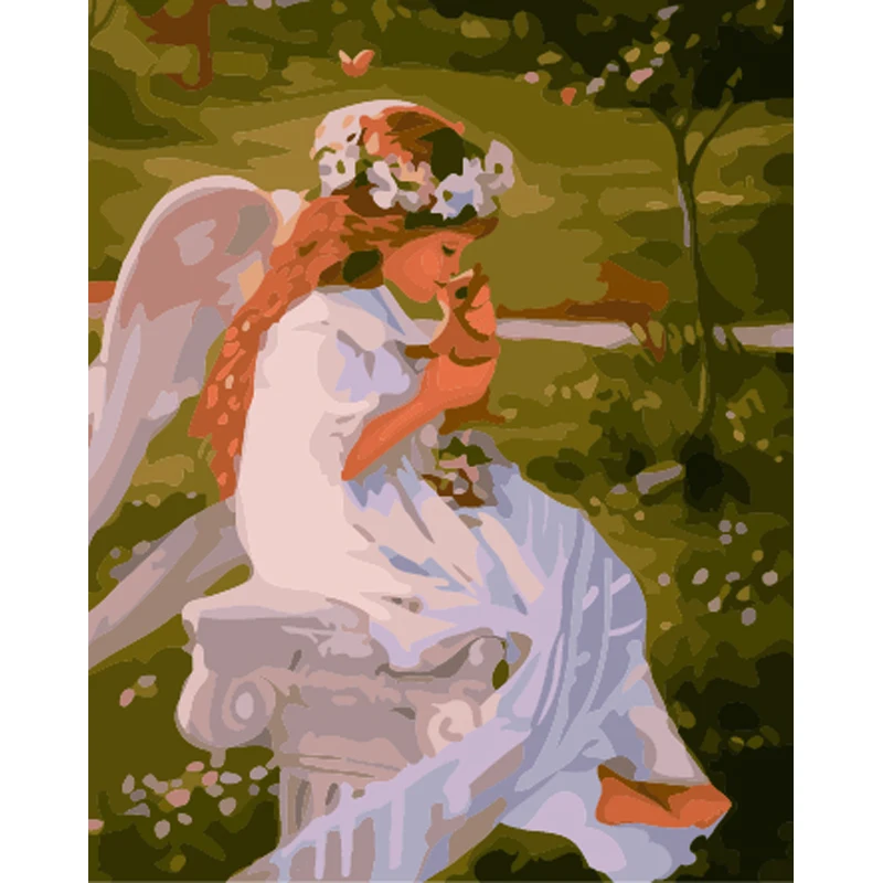 
customized paint by numbers angel for adults, diy digital oil painting by numbers 