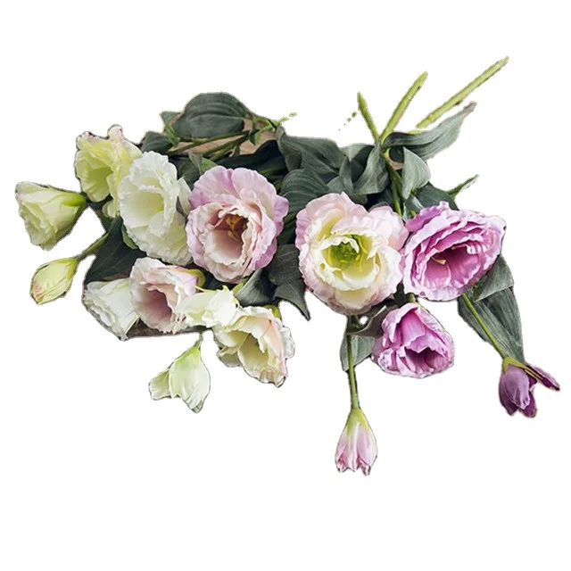 Top quality 3 heads silk artificial lisianthus flower