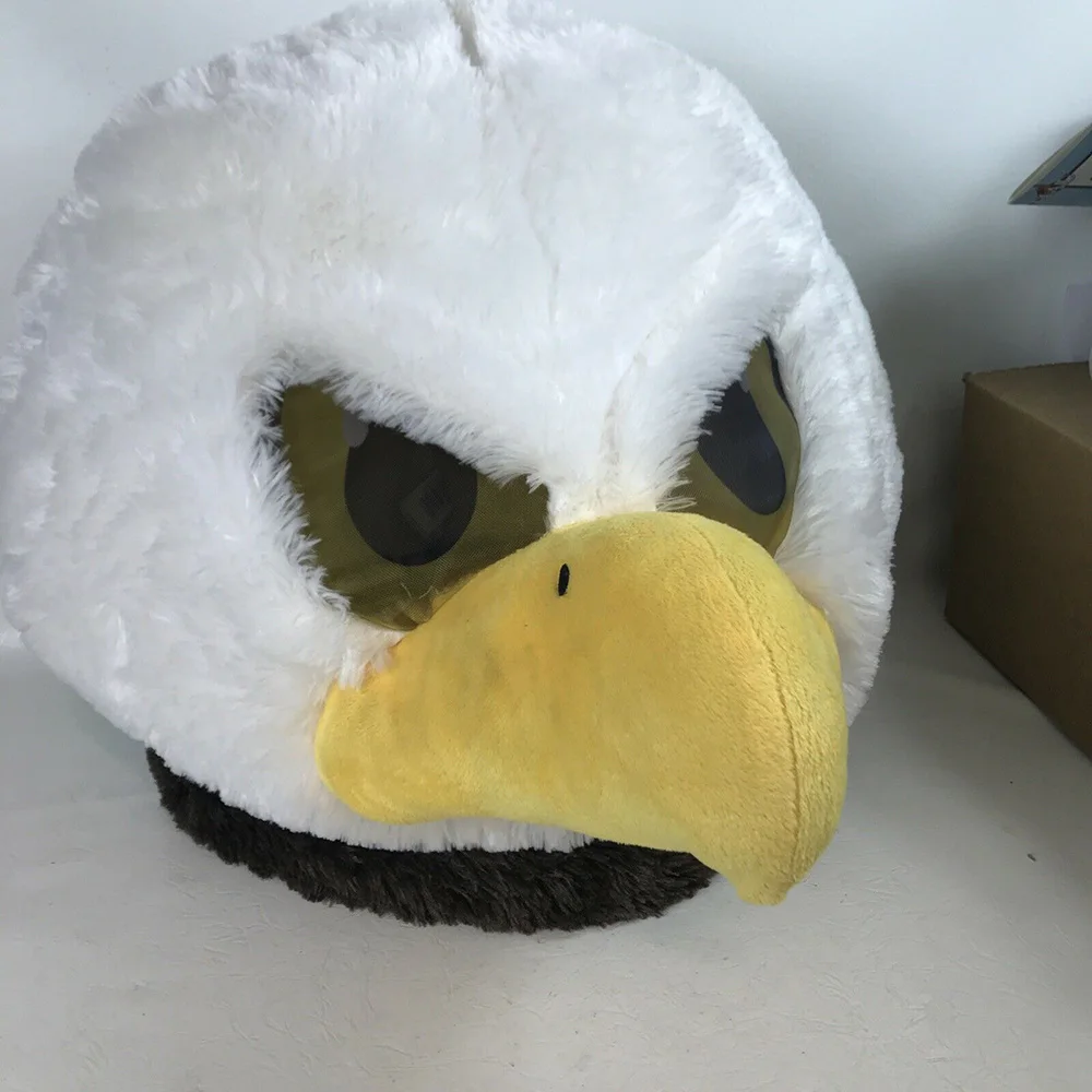 1528 Wholesale Big Heads Bald Eagle Full Head Mask Halloween Custom Costume Mascot ODM OEM Plush Stuffed Animal Toy Eagle Mask