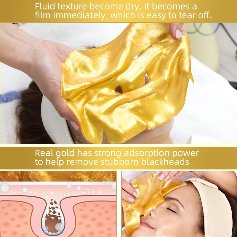 24k gold mask OEM/ODM wholesale Anti Wrinkle And Moisturizing Collagen Peel Off Face Mask 24k Peel Off Gold Facial Mask