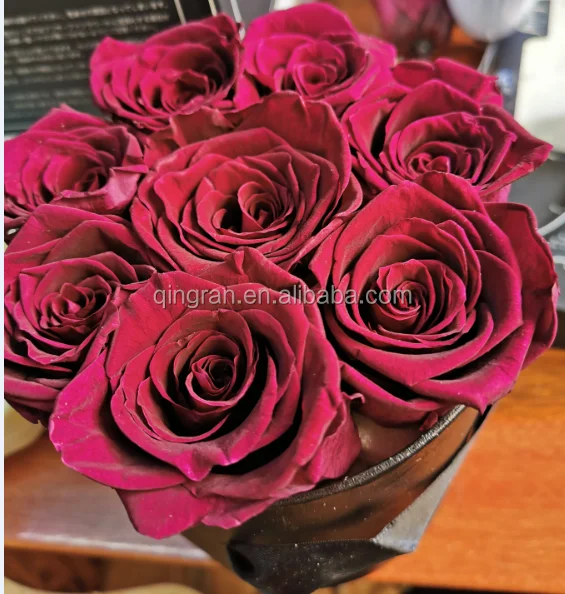 Preserved rose in round box wedding roses decoration roses for Christmas eternal flower
