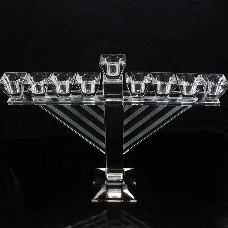 Уникальный хрустальный канделябр chanukah menorah 9 веток Менора канделябры центральные части стола стеклянная свеча палочка стеклянный