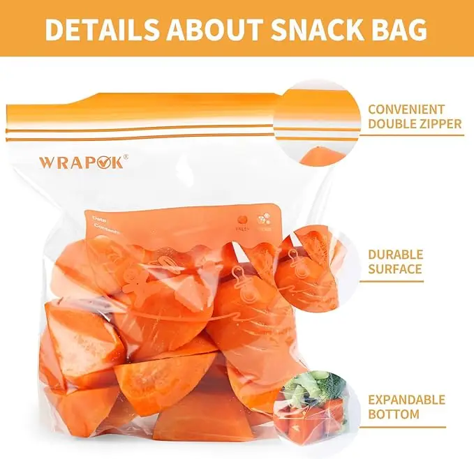 Plastic reuseable double seal transpert rice house size small compost potato kitchen tattoo food grade ziplock bagging pack