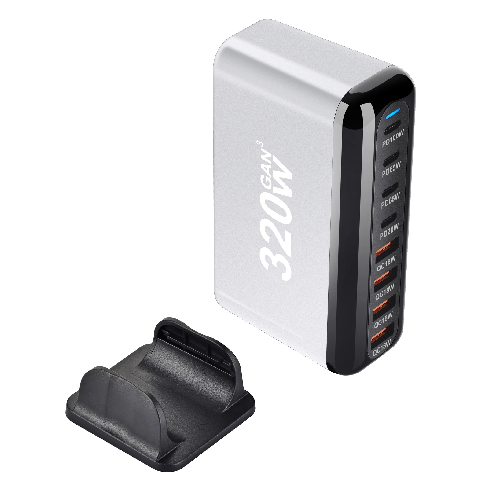 2024 Hot Product 8-port 320W Desktop GaN Charger USB Type C PD Fast Multiple Usb Mobile Phone Quick Charger For Iphone