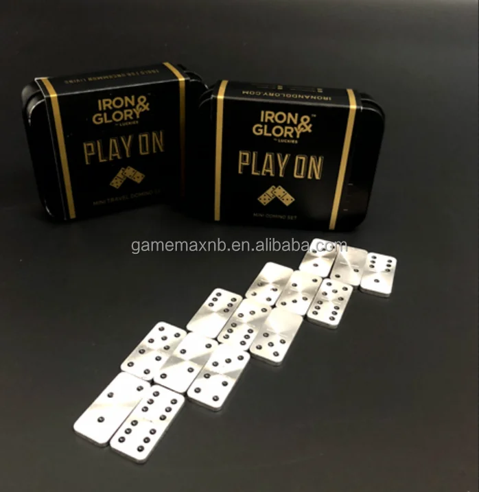 14pcs Aluminum Dominoes in Aluminum Box