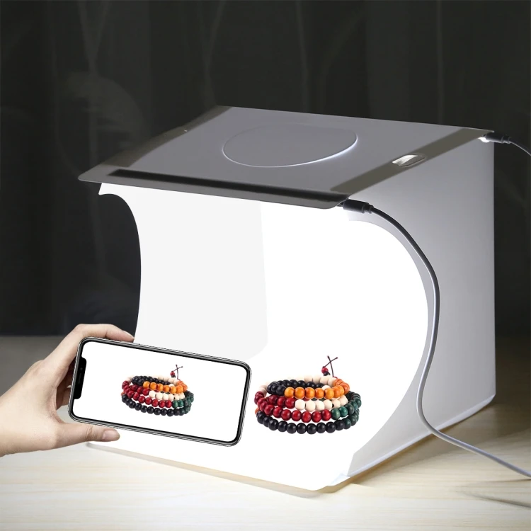 Yiscaxia Wholesale Dropship 24cm x 23cm x 22cm Mini Studio Box 2 LED Panels Folding Portable Photo Lighting Shooting Tent Box