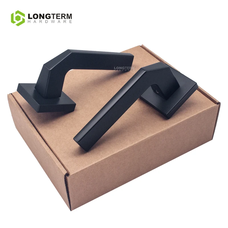 Rose Gold Mortise Door Handle Lock Set Modern Zinc Alloy Bedroom Privacy Entrance Door Lever Handle for Interior Doors