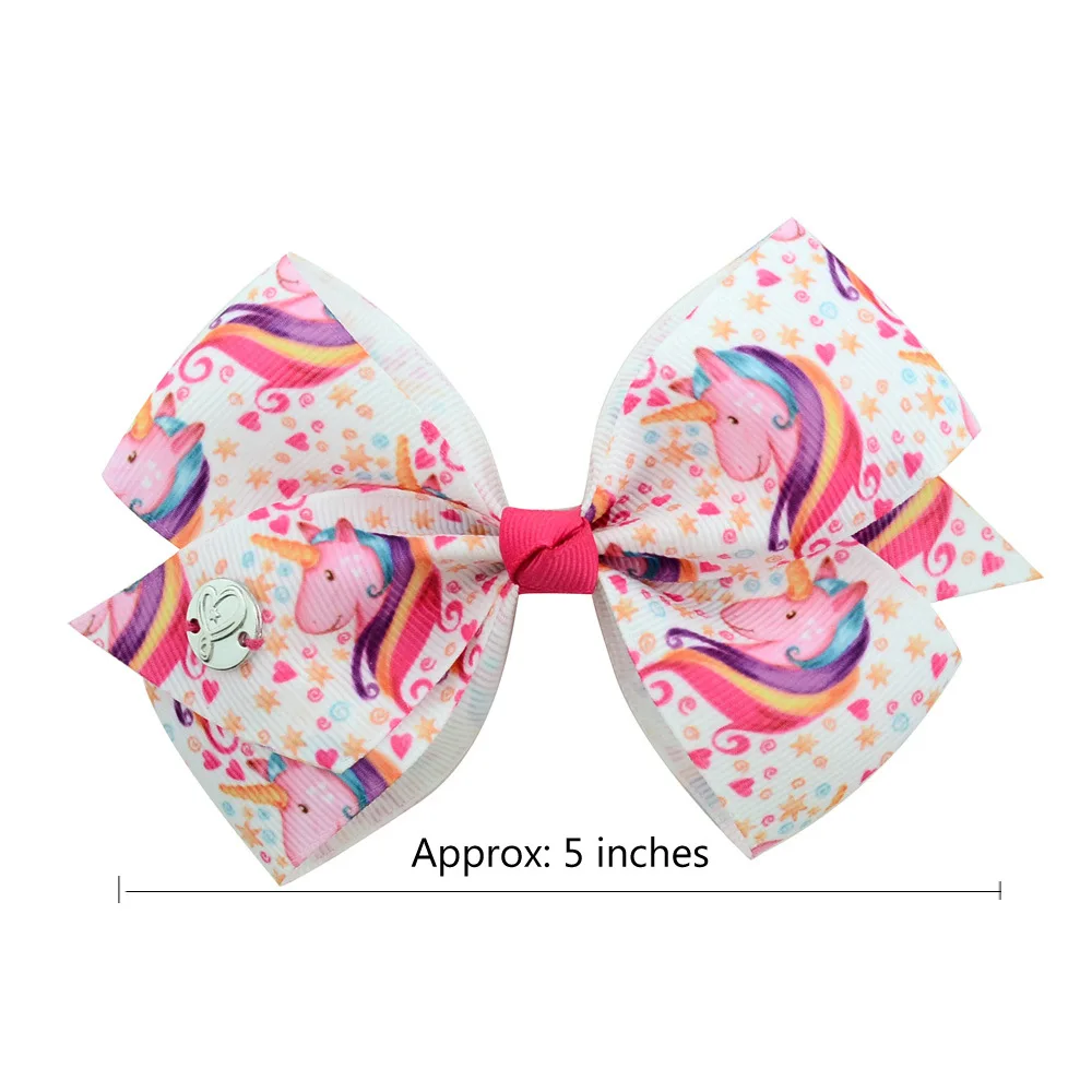 Cute JOJO Siwa Bows Hair Bows Alligator Clips for Girls cartoon pony Grosgrain Ribbon Hair Barrettes Accessories for Toddler 892