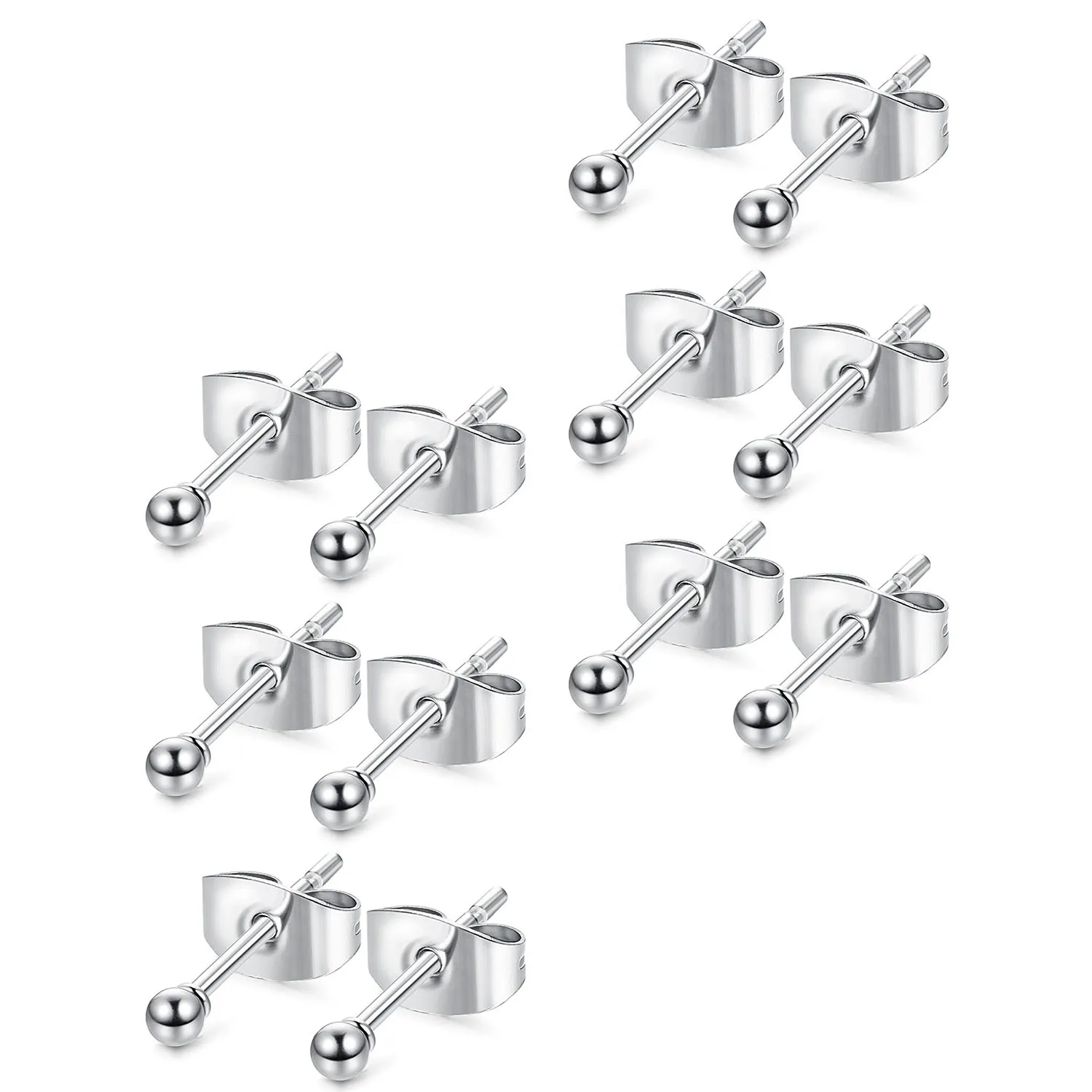 
Stainless Steel Tiny Ball Round Dot Earrings for Girls Women Men 