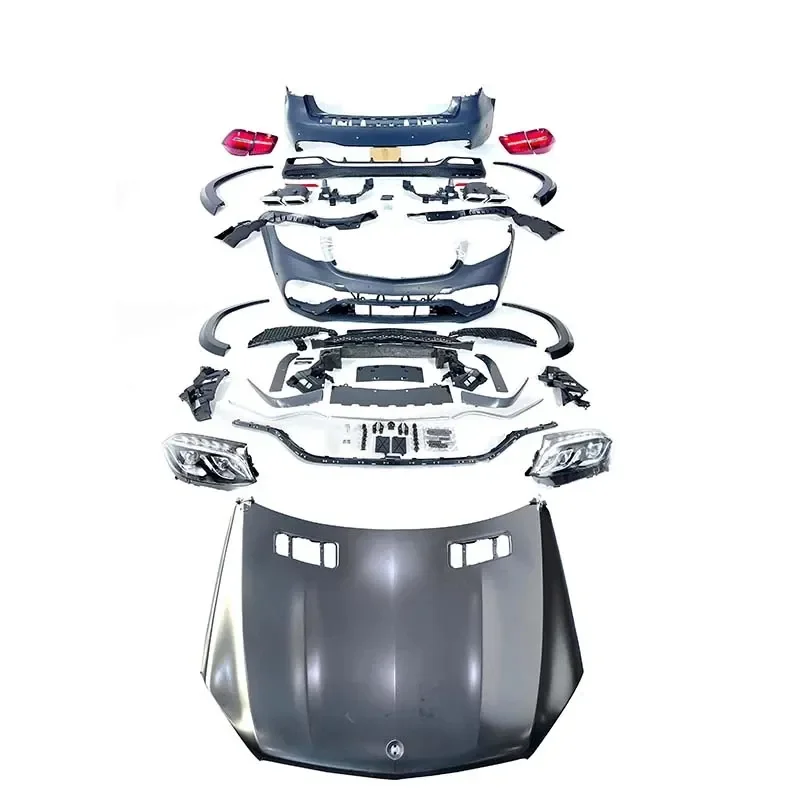 Body Kits For Gl Class X166  To Gls63 Gls2019 Full Set With Lights Gl Upgrade Bodykit