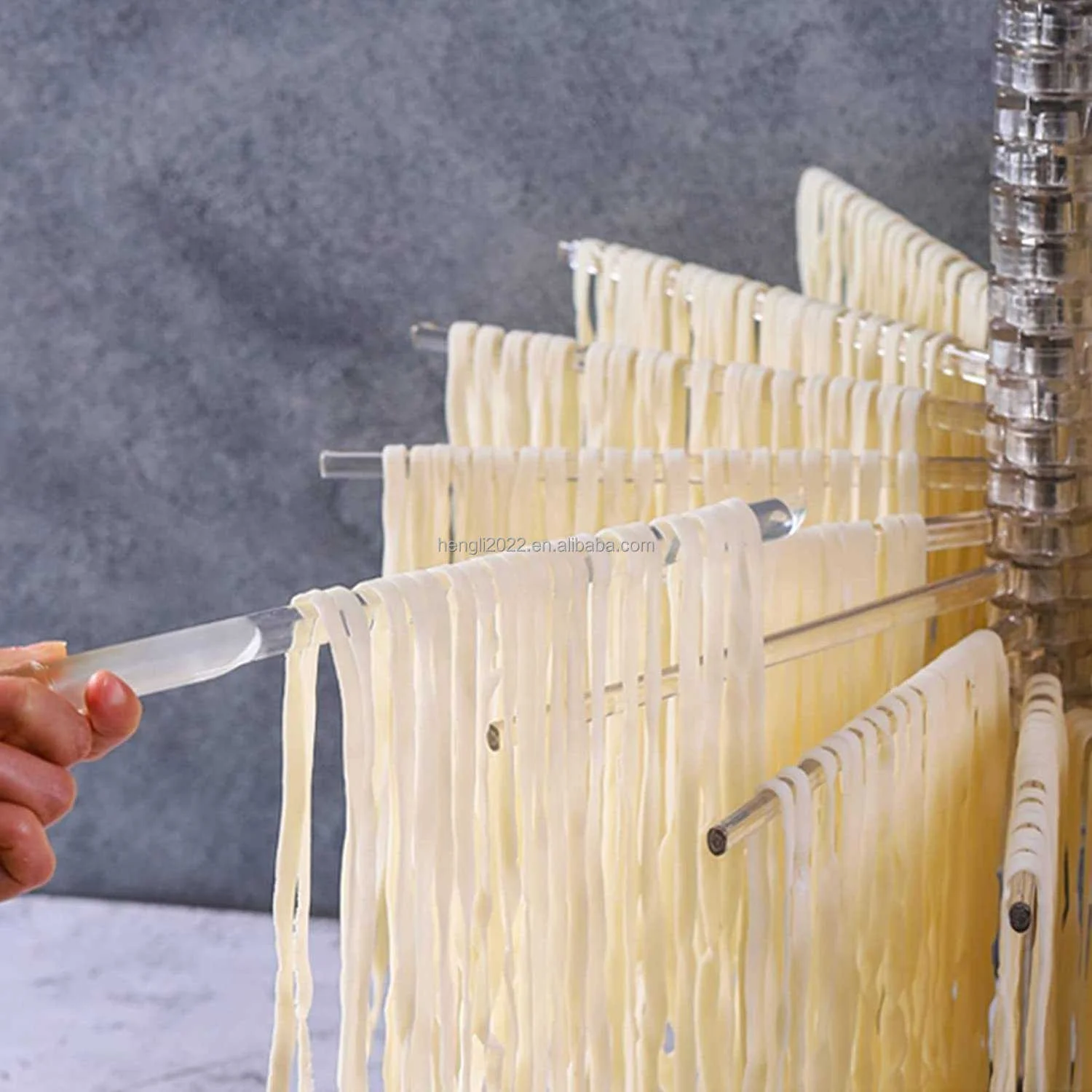 Folding Pasta Drying Rack Manual Rotating Pasta Drying Rack For Waking Hanging Pasta Rack Easy To Store Easy To Clean