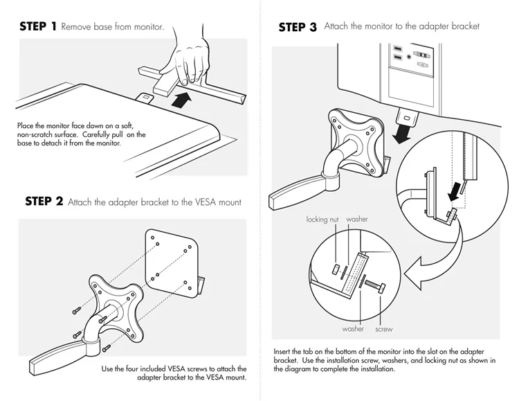 Кронштейн адаптера VESA для мониторов Samsung U28D590D S24D590PL и S24D590L