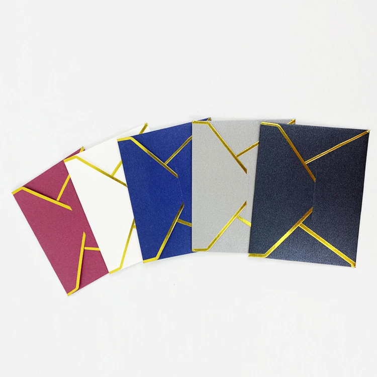 China Supplier Customized Square Card Gold Foil Paper  Packaging Envelope