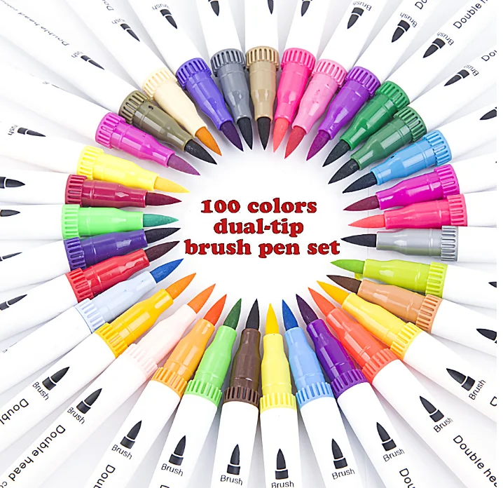 
wholesale custom 100pcs 24pcs permanent color art marker pens set for children 