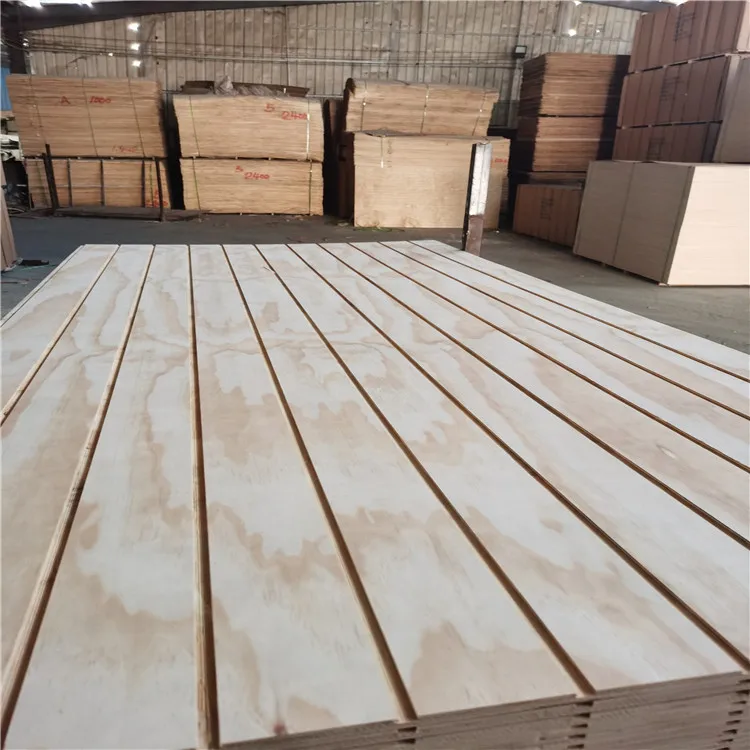 4x8 9mm 11mm 15mm T&G structure pine plywood factory w groove v slotted T&G plywood