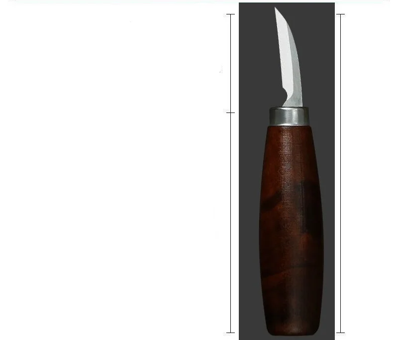 Handmade Steel Curved Paring Scraper Tool Carving Knife with Walnut Wood Handle