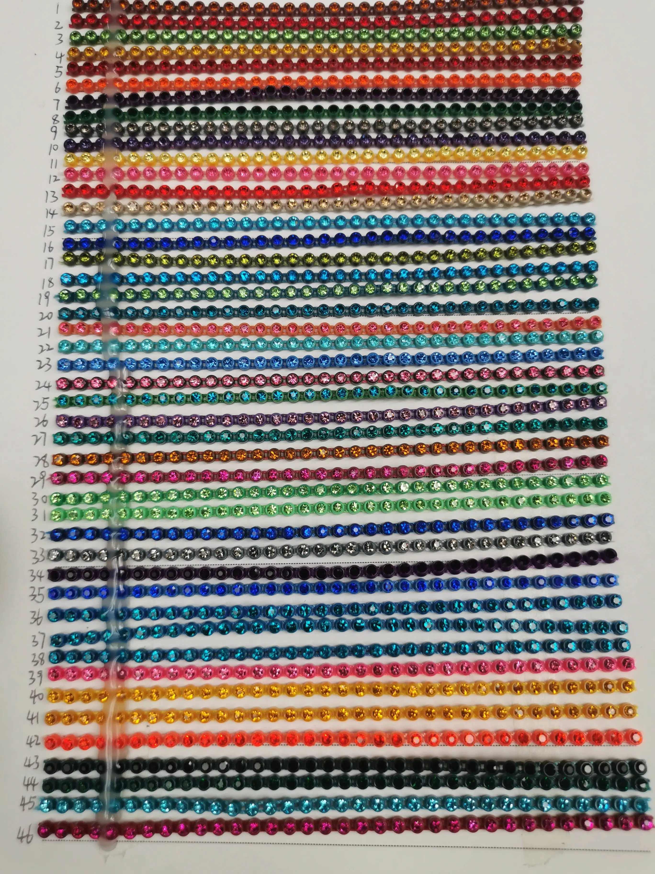 fashion ss3.5 ss6 ss8 transparent crystal stone AB clear white plastic banding Rhinestone cup trim chain for clothing