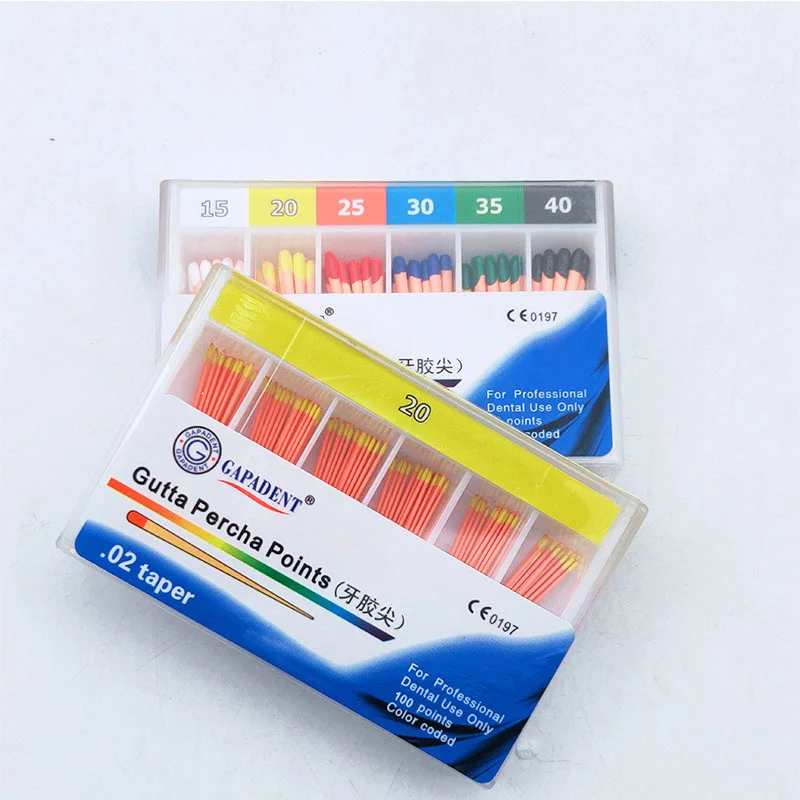 High Quality Dentistry Materials 02 04 06 Taper #15 #20 Gutta Percha Points for Dental Root Canal Endodontic