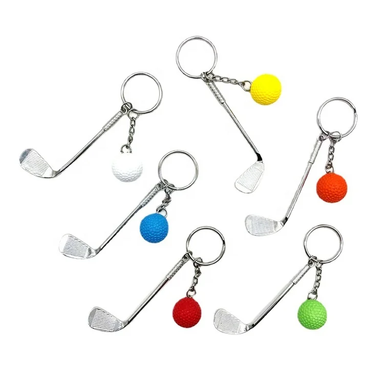 Metal golf key chain pendant sporting event souvenir prize creative ball key chain golf event spectator souvenir (1600277044291)