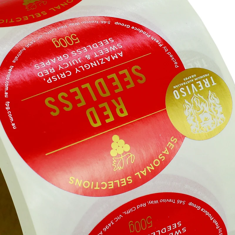 Custom Logo Sticker, Custom Printed Waterproof Box Label Fruit Label Adhesive Round Logo Sticker
