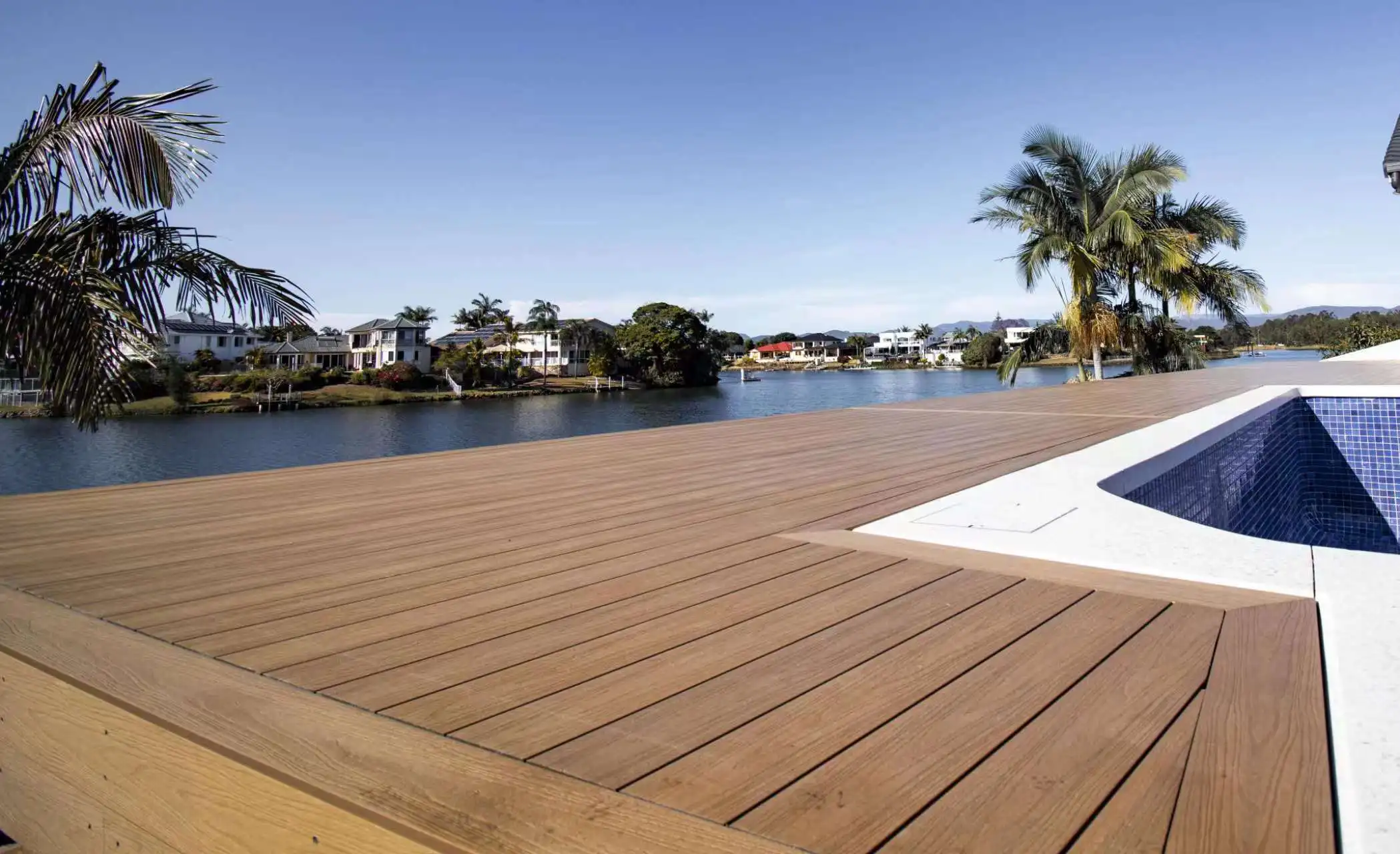 Co-extruded double color wpc floor decking/composite decking for Outdoor Floor  wood look flooring