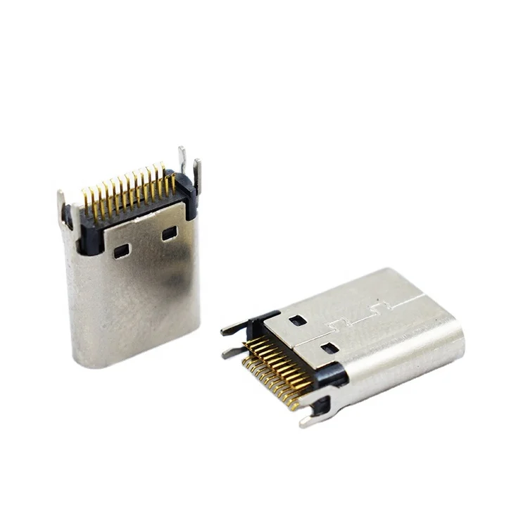 Universal Board Edge PCB Plywood Straddle Mount 1.0mm 24Pin USB Type-C female socket connector vertical