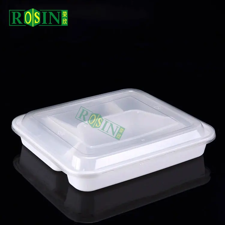 custom takeaway pp disposable plastic 4 compartment Containers Disposable Thermoformed Food Trays Plastic Lunch box With Lid