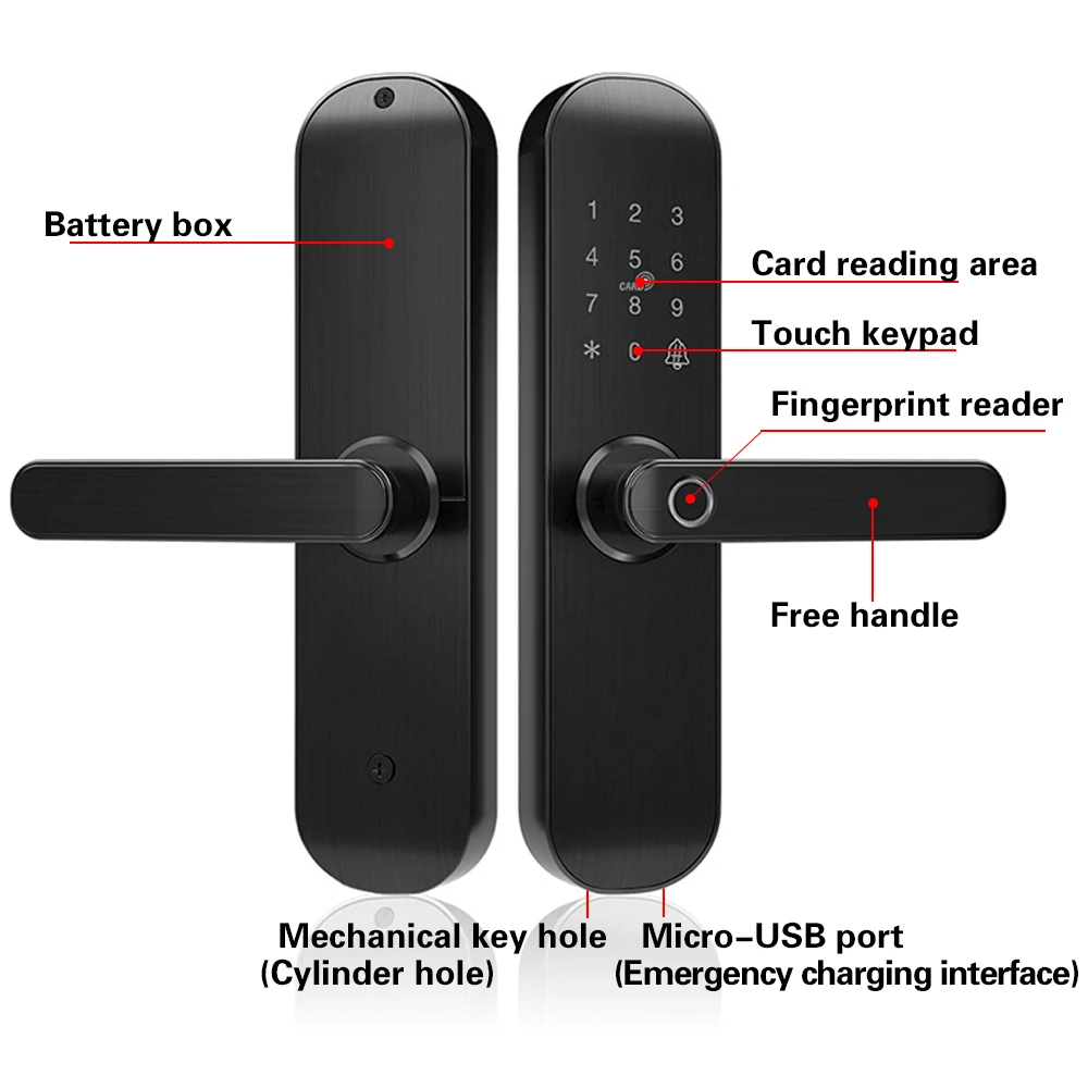 TTLOCK VV18M Smart Door Lock WiFi Ble Electronic Fingerprint Digital Lock with Alexa Google Home