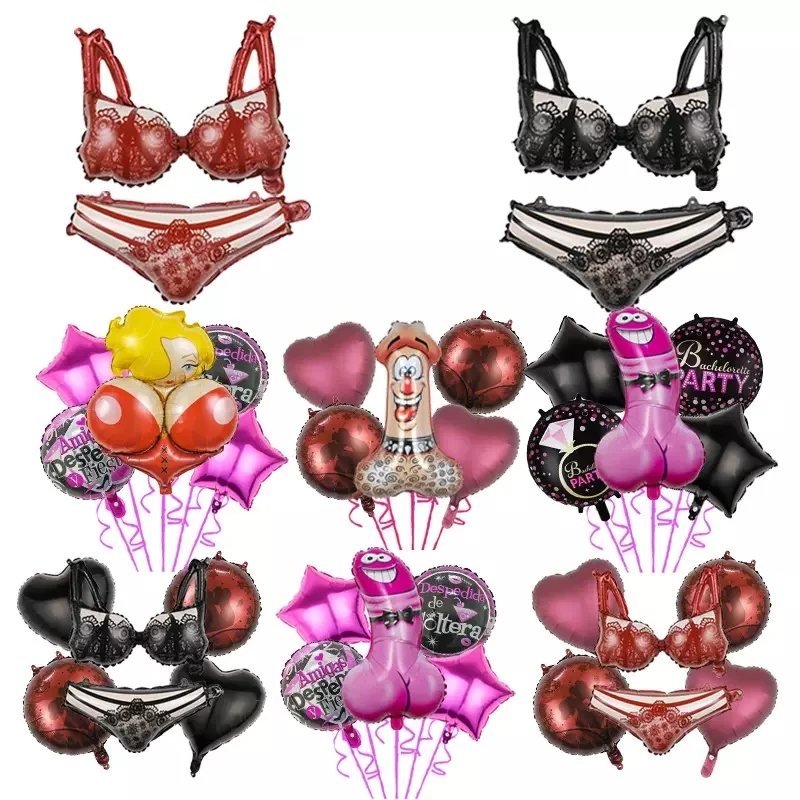 Big Willy Foil Balloon Bachelorette Party Inflatable Penis Boobs Ballons Bride To Be Globos Hen Night Adult Party Supplies