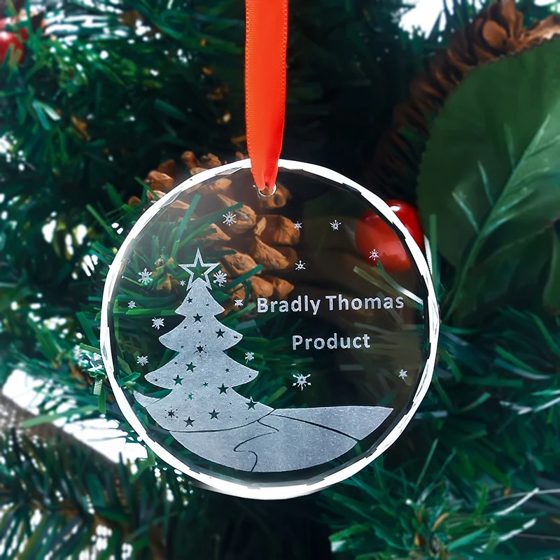 Заводская распродажа, индивидуальные прозрачные стеклянные рождественские украшения
