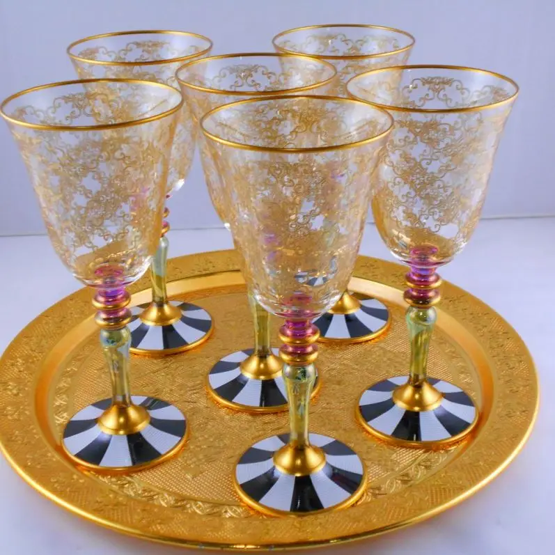 Luxury Designed Retro Vintage Bohemia Turkish Moroccan Wine Glass