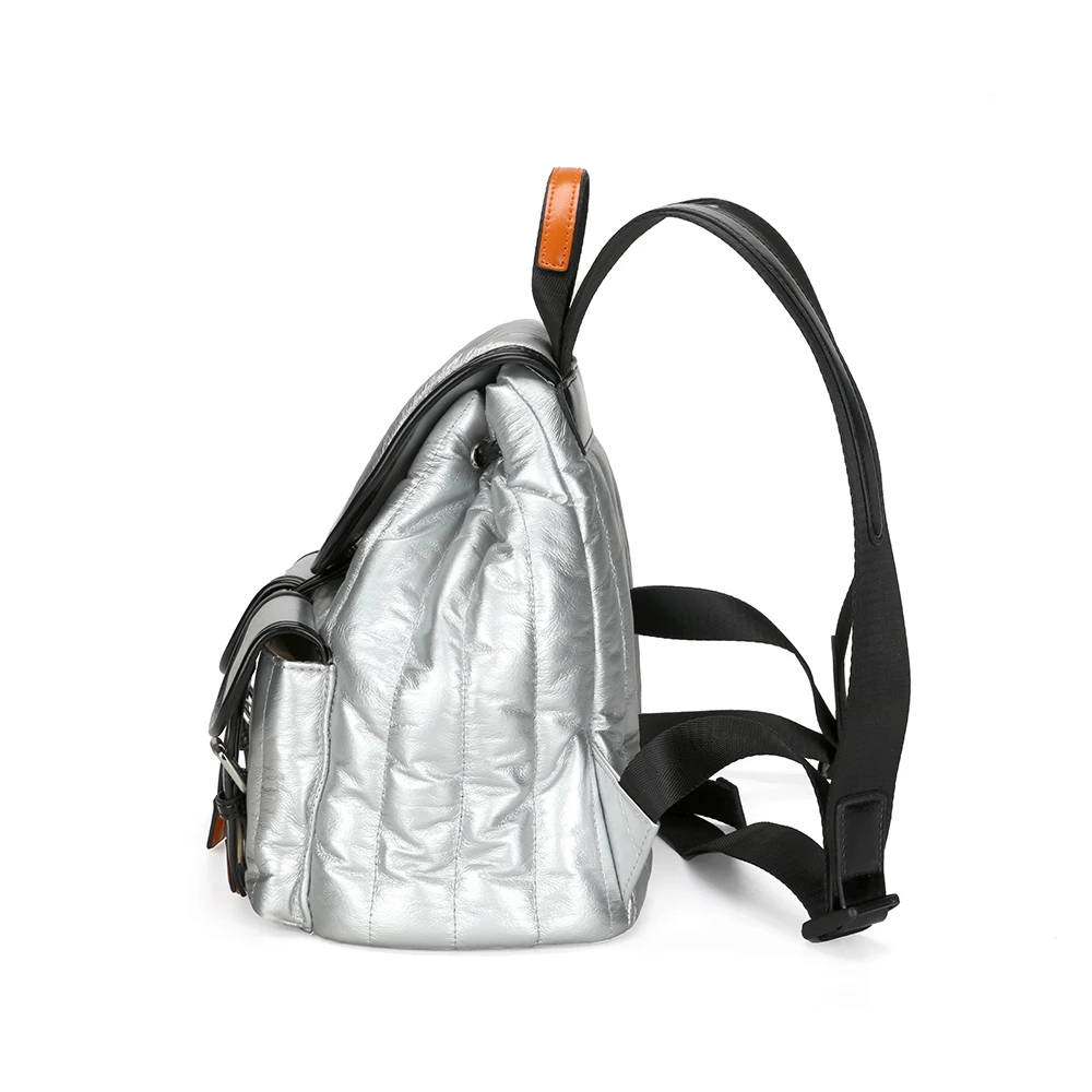 Factory Wholesale High Quality Mini School Girls Bag Leisure Travel Silver Women Fashion Backpack