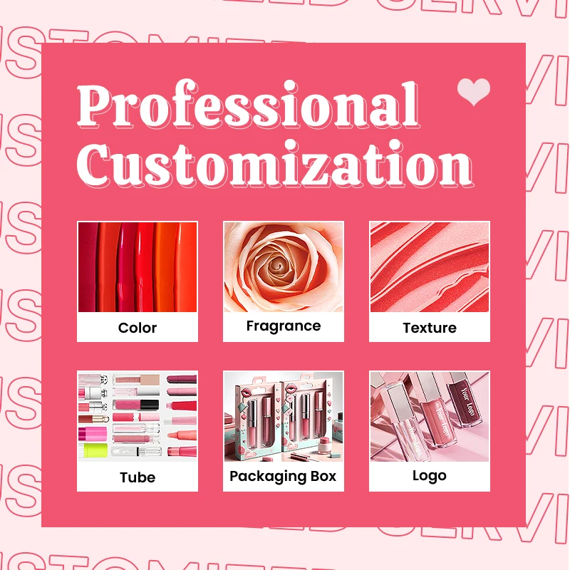 Free Sample Firming & Plumping lip balm butter lipstick Oil Beauty Makeup Organic pink lip gloss clear glitter lip tint