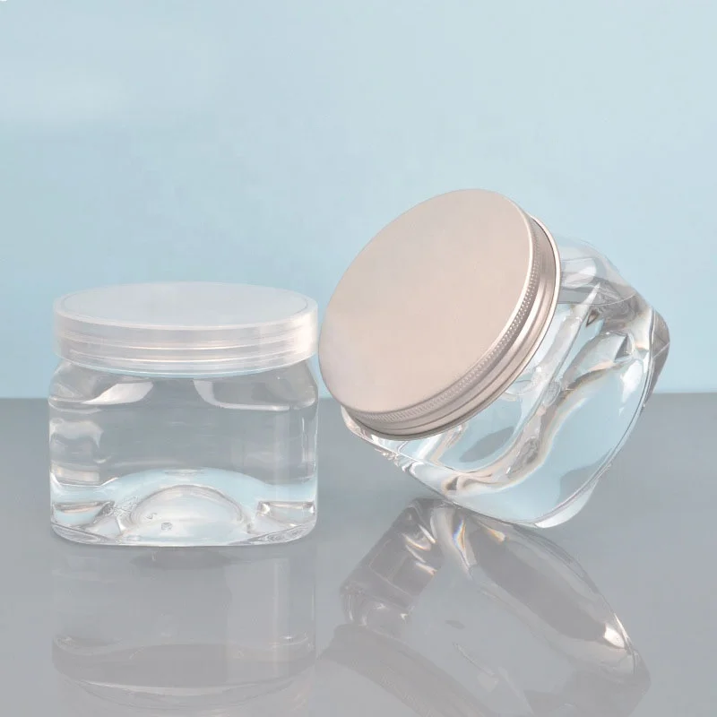 LZ Pack Stock 89 Teeth 350ml 12.3oz Clear Black White Gold Sugar Scrub Packaging Custom Logo Face Cream Body Butter Container