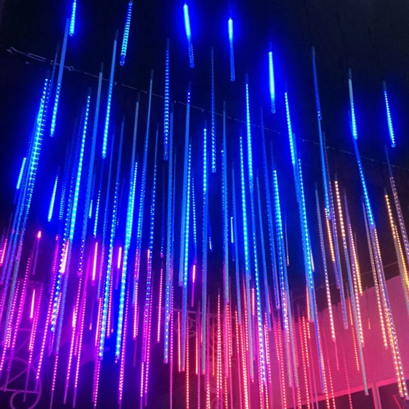 Wedding Meteor LED Lights Shower Rain 30cm 50cm 80cm 10pcs/set Party Garden Christmas Tree Hanging Snowfall Garland Light Meteor