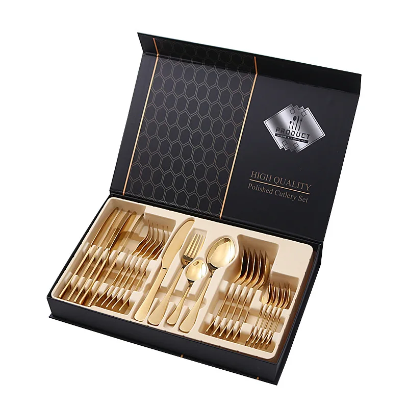 24 sets of stainless steel tableware hotel western-style  suit steak knife and fork spoon suit