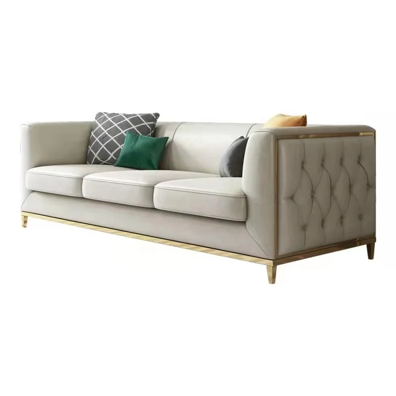 New Italian Luxury Style Modern Sectional Sofa Light Luxury Simple Design Sofa Set Living Room Furniture SF011