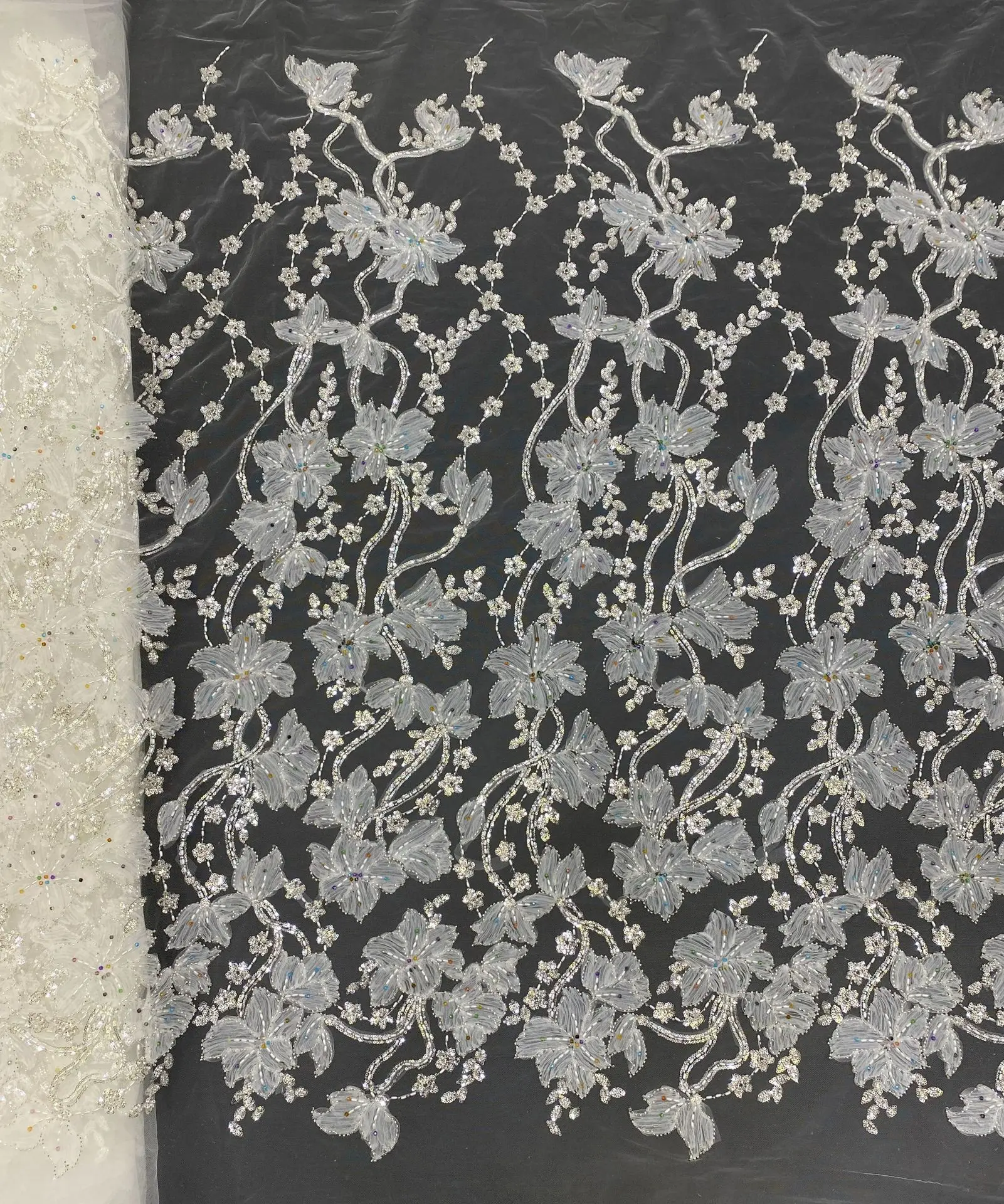 Garment Accessories Machine-woven Lace Polyester Eco-Friendly Sequins Bridal Wedding Party worldwide fabric lace