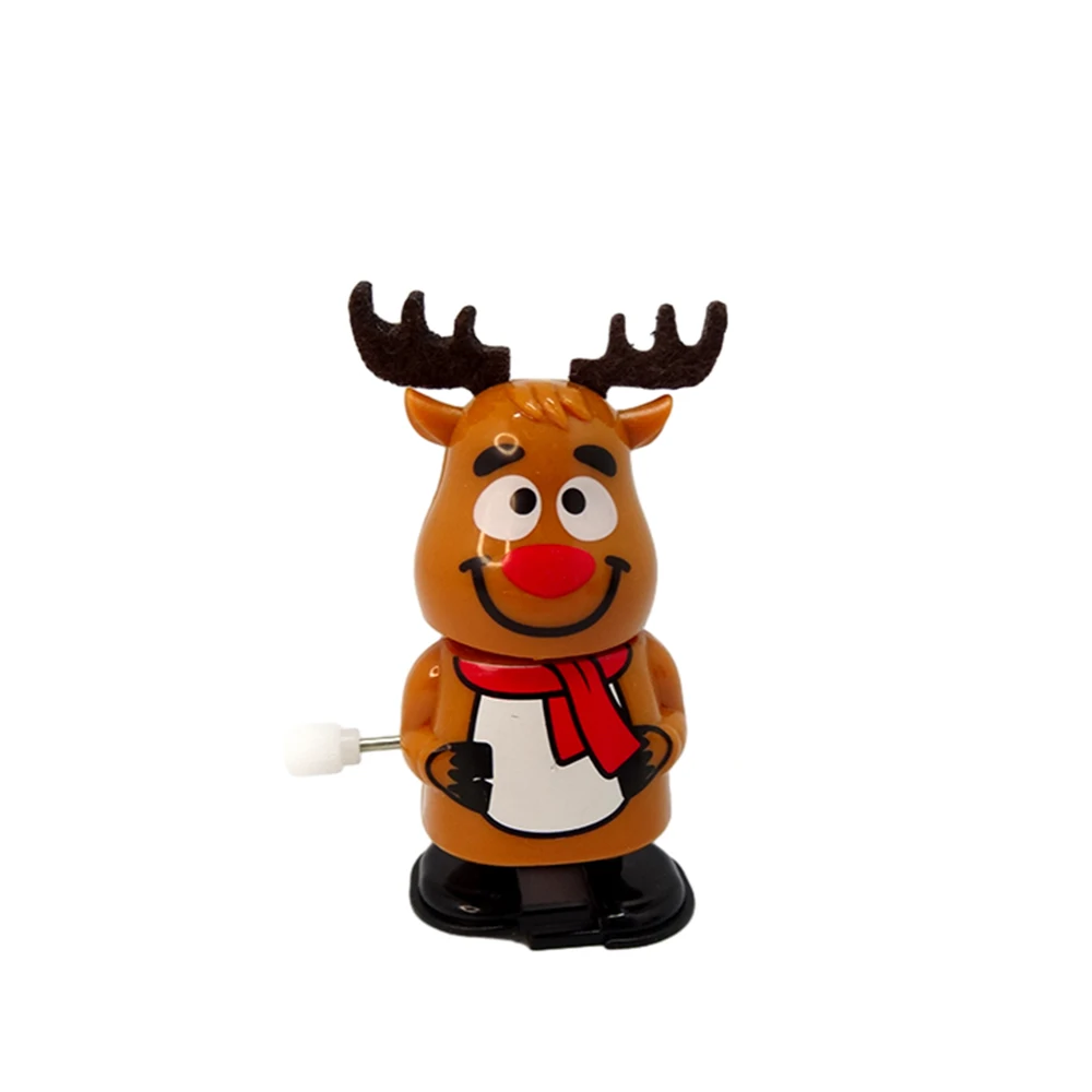 Cute Santa Penguin Moose Snowman Christmas Party Favors Clockwork Wind Up Xmas Toys