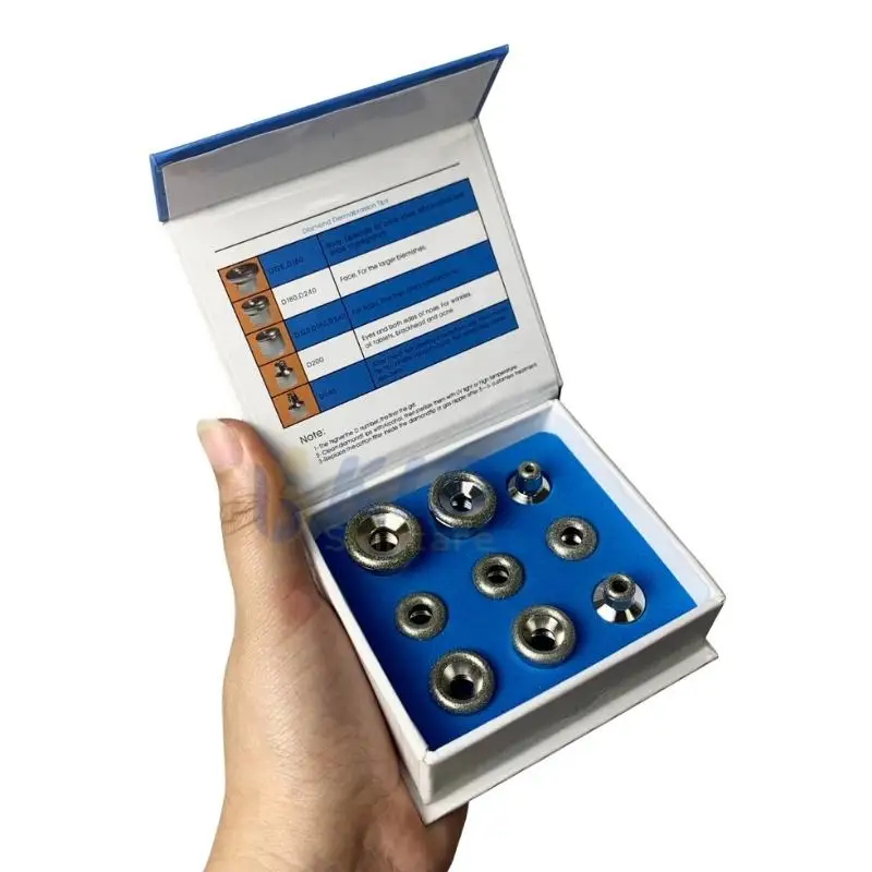 Microdermabrasion Diamond Tip Crystal Dermabrasion Head Skin Peel Micro Diamond Tips 9pcs