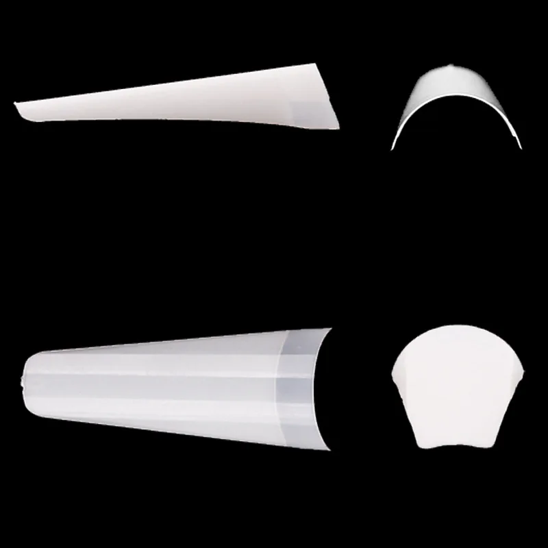 Short Medium extra Long c Curve Coffin Half Cover Nail Tips 500pcs Soft Gel Tips 0-11 Sizes for Nails Art Artificial Fingernails