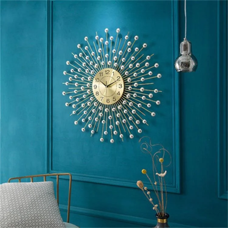  Home Decor Luxury Diamond Clock Creative Iron Art Metal Crystal