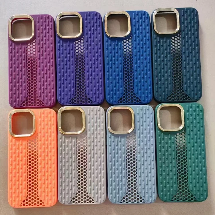 Anti Slip Protective Back Cover For iPhone 11 12 13 14 15 16 Pro Max Small Waist Cooling Solid Color Mobile Phone Case