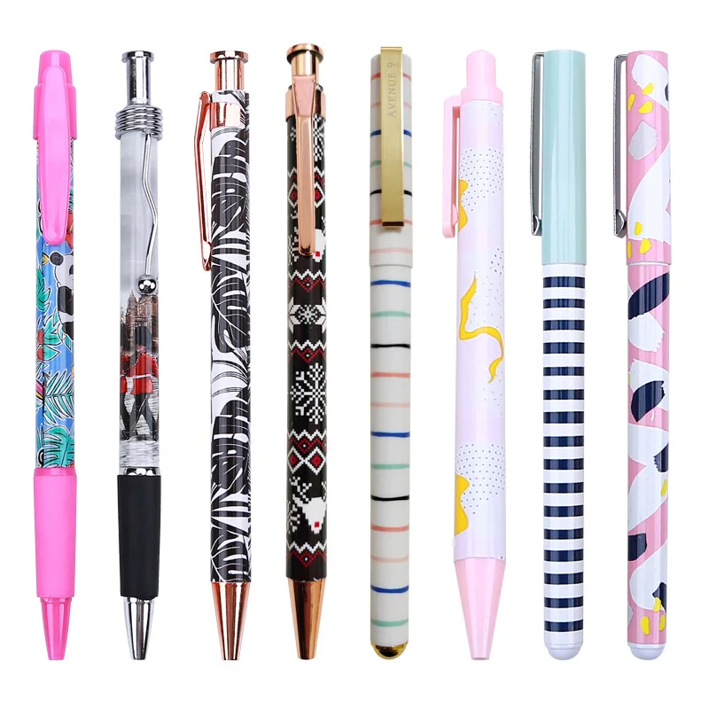Customized Thermal Multicolour Gradient Pattern Printing Gel Refill Multicolour Blue Ballpoint Pen
