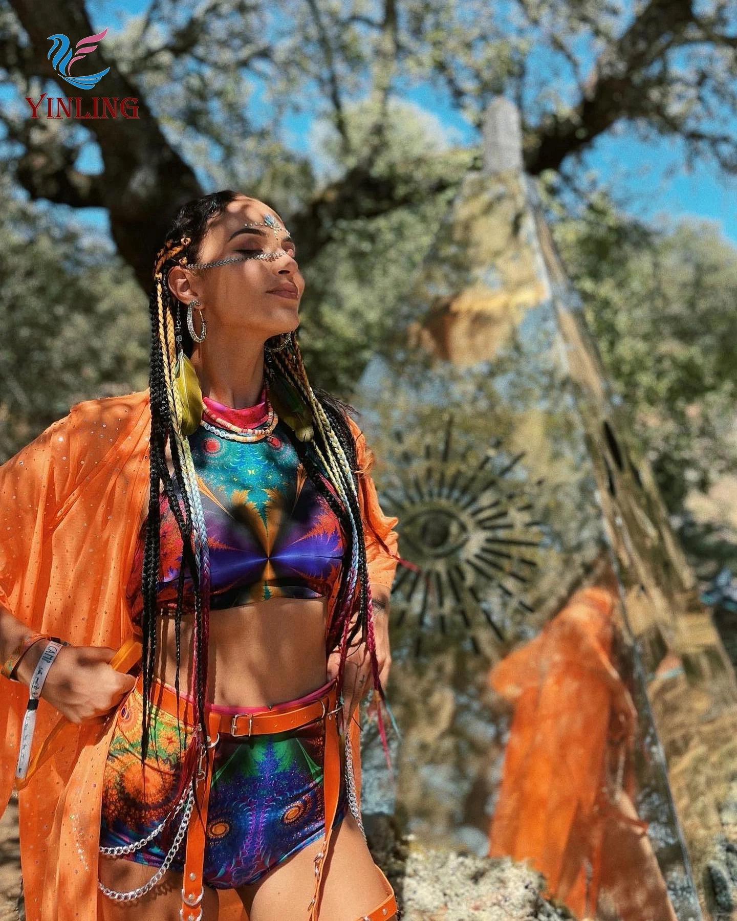 Wholesale Exotic Dance Wear Sets Sexy New Print Custom Clothes Stage & Dance Wear Ghost